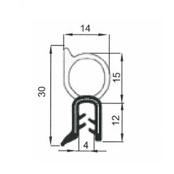 Edging gasket for windows di 14mm, roll 50m